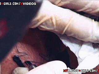 Amina sky gets extreme asshole tattoo