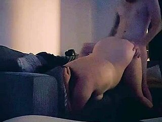 Horny wife moans as daddy fucks her hard in living room