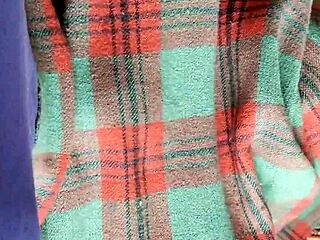 shy neighbor gives cunnilingus under blanket