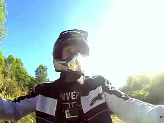 busty woman spreads her legs and rides the atv hard