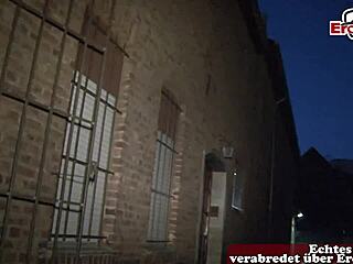 uhh, old guy convince german teen 18+ for street sex, damn!