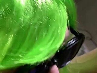 The spark was undeniable leading to cum covered tight pussy in bedroom with gloves and fishnets