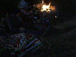 brooke ballentyne fucking the hired ranch hand by the fireside outdoors