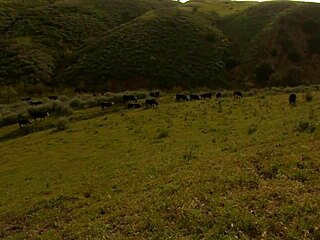 brooke ballentyne fucking the hired ranch hand by the fireside outdoors