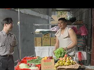 yo, check this out, newlywed wife cheats in toilet with rough veggie stall owner!