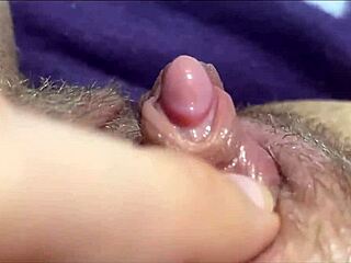 A close-up view of a vaginal orgasm during masturbation