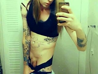 Hot Tranny Touching Her Clitty