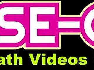 Super cute teen 18+ takes a sexy bath on sofa with uncle massage