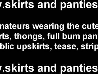 I get so horny when I flash people my panties under my skirt