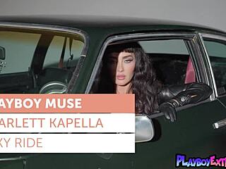 Skinny Tall Milf Scarlett Kapella Feels Erotic Undressing, Ripping Clothes, Posing Naked On The Hood With Natural Tits