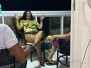 brazilian casada submits in threesome with two men, getting fucked hard in lingerie