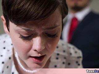 Quickie fucking the extra small and petite tomboi secretary with small tits 😍