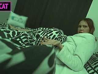 Taboo fantasy becomes reality when step mom assists step son in shared bed