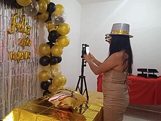 Hey, this beautiful lady is throwing one last New Year's Eve party with her elegant VIP whore dress and stunning vagina