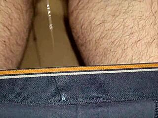 SHIMMERING Precum Leads to ROPES of Cum in Close-Up