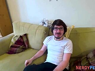 busty babe gives a handjob and sucks cock in her first-time british casting.