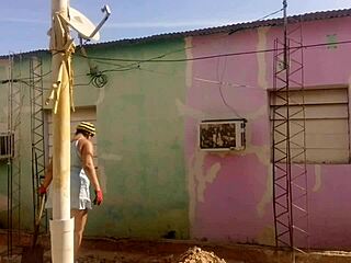 my neighbor can't resist staring at my big ass in this short dress, it's turning me on so much