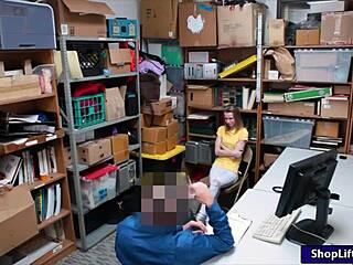 why is this skinny shoplifter getting pounded by lp officer in office?