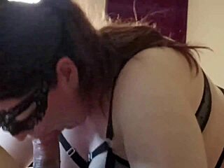 He casually face fucked the chubby slave so hard she gagged with huge floppy snotts in HD