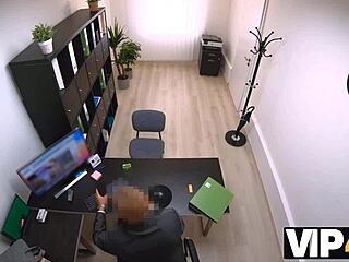 vip4k fucking for a new apartment as hungarian brunette gets interviewed and fucked in office