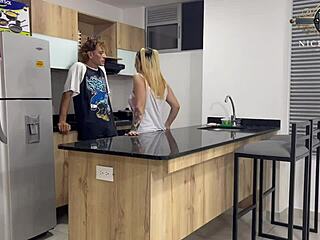 I just had an intense session with my petite 18+ girlfriend right in my home kitchen. It was unforgettable