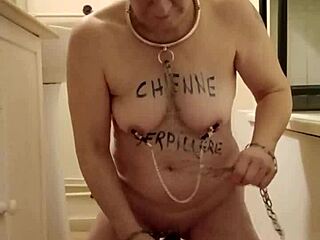 Oh man, check this French milf's solo bondage session with pissing and humiliation 😈