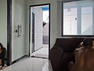 my friend surprised me by assfucking the bbw with big ass and tits in bedroom until her legs shook