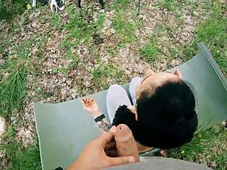 Will Ponytail Brunette Teen Take Huge Facial Cumshot During Outdoor Pov Meditation Jerking?