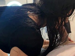 Hey, my horny Colombian neighbor lets me do doggystyle creampie quickie at her house.