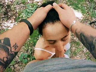 Will Ponytail Brunette Teen Take Huge Facial Cumshot During Outdoor Pov Meditation Jerking?