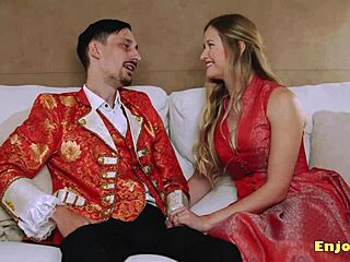 Hey, busty blonde with massive tits and shaved pussy, ready to suck cock in full HD?