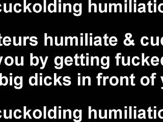 Blonde wife humiliates cuckold husband in femdom scene with big black cock making her cum hard