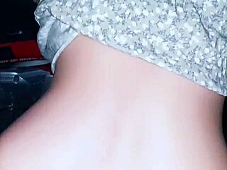 skinny asian teen in lingerie flashes natural tits then squirts in doggystyle orgasm outdoors near toilet