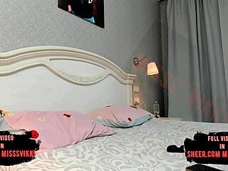 What happens when cute 18+ Misssvikk rides dildo alone for first time orgasm