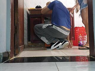 i welcomed the neighbor plumber in my miniskirt without panties as a cuckold's wife ready for bareback riding