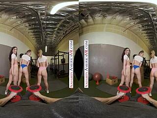 hey, check out naughty america where sexy babes kyler quinn and paige owens tag team this gym stud with blowjobs