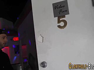 This fucked whore blows huge black cock at gloryhole. Want some creampie action too?