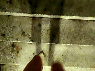 Shemale ting xuan masturbates outdoors in hotel public area wearing heels and showing long legs