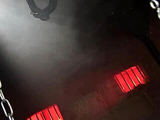 Why are these lascivious lesbos fucking with strapon in dungeon BDSM scene?