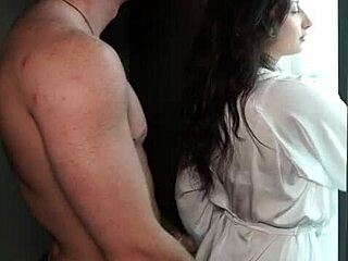 Milf tits bounce while I fuck her doggystyle in quickie session.