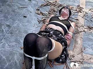 Naughty Teacher in Skirt Dominates with Bondage and Tickling Fetish