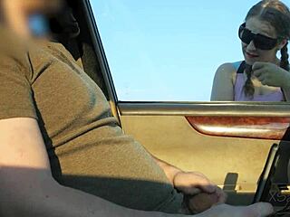 I got caught jerking off in public park car by stranger who gave amazing blowjob