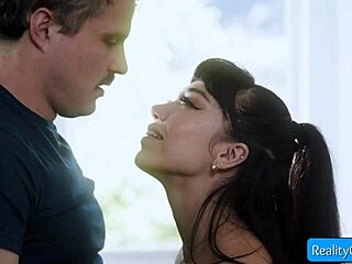 Narrative-Neutral LITTLE PUCK ROBBY APPLES Stunning Busty Brunette Seduces Her Partner and Sucks Him Good with Blowjob