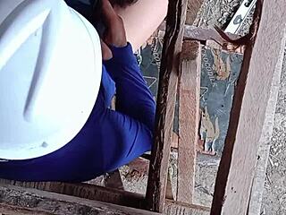 Hey nurse, let's play in the construction site with this asian babe giving a close-up blowjob and deepthroat to the construction labor patient as roommates.