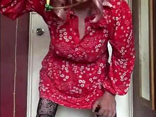 Bisexual Crossdresser Craves Piss Swallowing Straight From Your Bladder in Humiliating Stockings Session