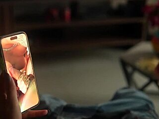 I spot my roommie having virtual sex with her boyfriend, so I seduce her until we kiss, lick pussy, and fuck passionately in missionary.