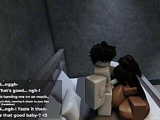 Thick ebony cutie makes me play with her huge tits.