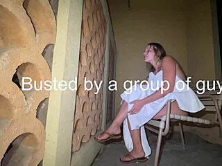 Pregnant wife cheats with homemade gloryhole blowjob on hotel balcony