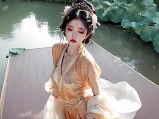 In this 3D scene, the Chinese beauty with big tits appears in ancient style. She captivates with her elegant presence and detailed features.
