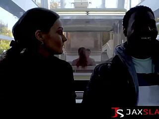 sexy tina kay gets wet pussy foreplay with jax slayher on the ferris wheel before rough interracial sex